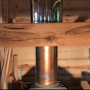 Habillage bois de poêle à bois