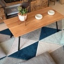 Table basse en chêne massif et métal