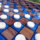 Jeu de dames en chene et epoxy