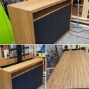 Meuble TV motorisé.