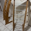 Portant à vêtements en chêne et alu ( Valet de chambre )