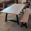 Table et son banc en Hêtre et Acier