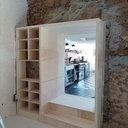 Bibliothèque, séparation cuisine/salon