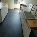 Plan de travail en châtaignier et noyer