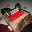 Guide d'affûtage avec des roues en Lego