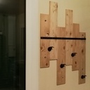 Porte manteaux mural bois et métal