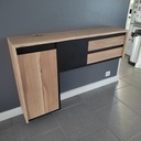 Console murale en chêne et valchromat noir