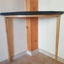 1/4 de guéridon avec plateau en ardoise rustique