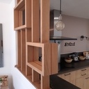 Claustra / brise vue en chêne et insert sapelli