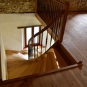 Escalier Débillardé en Chêne et balustres en fer ( mon premier )