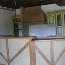 vue de face snack étagé  avec colombage