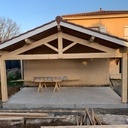 Carport 2 pans en charpente traditionnelle