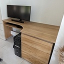 Bureau PC chêne et MDF