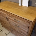 Buffet hêtre imprimante et paperasses