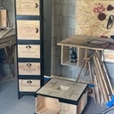 Table basse (à base de caisses de vin)