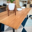 Table basse en chêne massif et métal