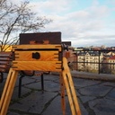 Chevalet de campagne en bouleau et noyer