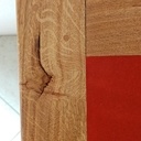 Bureau enfant chêne et valchromat rouge