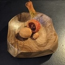 Vide poche carré au tour à bois.