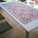 Table de diner 6,8 places carreaux de ciment fait-main