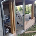 Auvent avec une terrasse sur le toit