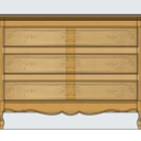 Commode trois tiroirs sculptés dans le style liégeois