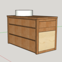 Meuble SDB vasque merisier