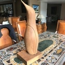 Sculpture pingouin 85 cm usinee sur ma commande numérique maison.