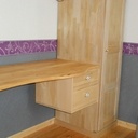 Bureau en tilleul plateau courbe