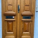 Ensemble de porte, corniche et imposte vitré à Bruxelles