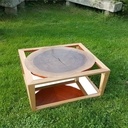 Table basse en chêne et noyer