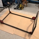 Table basse chêne et métal style industriel