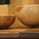 Paire de bol cedre a pieds