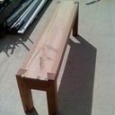 Banc bois massif et résine polyester