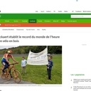 Record du monde de l'heure sur un vélo en bois