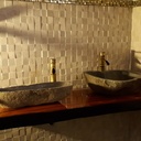 Double plan vasque en pierre