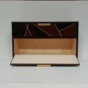 Chevet en Wengé, Laiton et Sycomore. Tiroir queues d'arrondes.