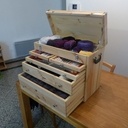 Coffre à accessoires pour tricot et crochet