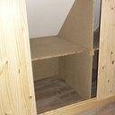 Les placards sous les rampants, vue de l'intérieur d'un module.