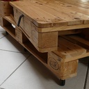 Table basse palettes sur roulettes