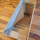 Escalier droit. Chêne et Châtaignier.