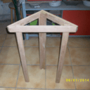 Console de coin (sellette) en chene massif.