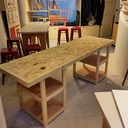 Bureau établi en bois de récup
