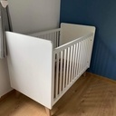Lit bébé en MDF/sapin blanc