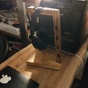 Support de casque audio en bois