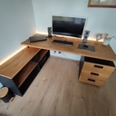 Bureau en chêne et valchromat