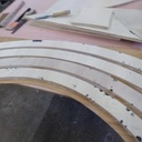 Les différents arcs de cercle ont été faits à la CN, pour être utilisés comme gabarits pour les différentes pièces