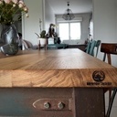 Table en métal et chêne massif