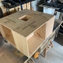 Table basse (à base de caisses de vin)