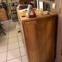 Buffet hêtre imprimante et paperasses